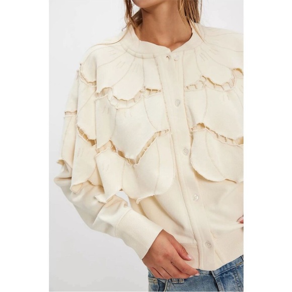 New Free People Fluttercape Sweatshirt Size M - Picture 3 of 7